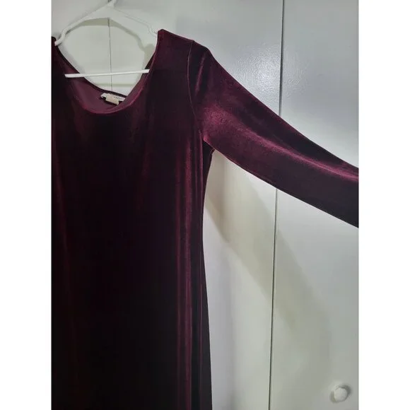 VTG LAPIS Womens Whimsigoth Velvet Maxi Dress SZ M Burgundy Grunge Witchy - Picture 5 of 11